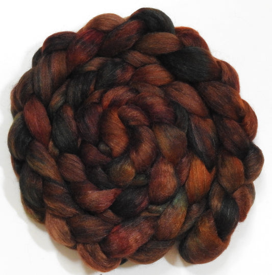Pinecone (6 oz) -Batt in a Braid #10- Superfine Merino/ Silk/Kid Mohair /Corriedale(25/25/25/25)
