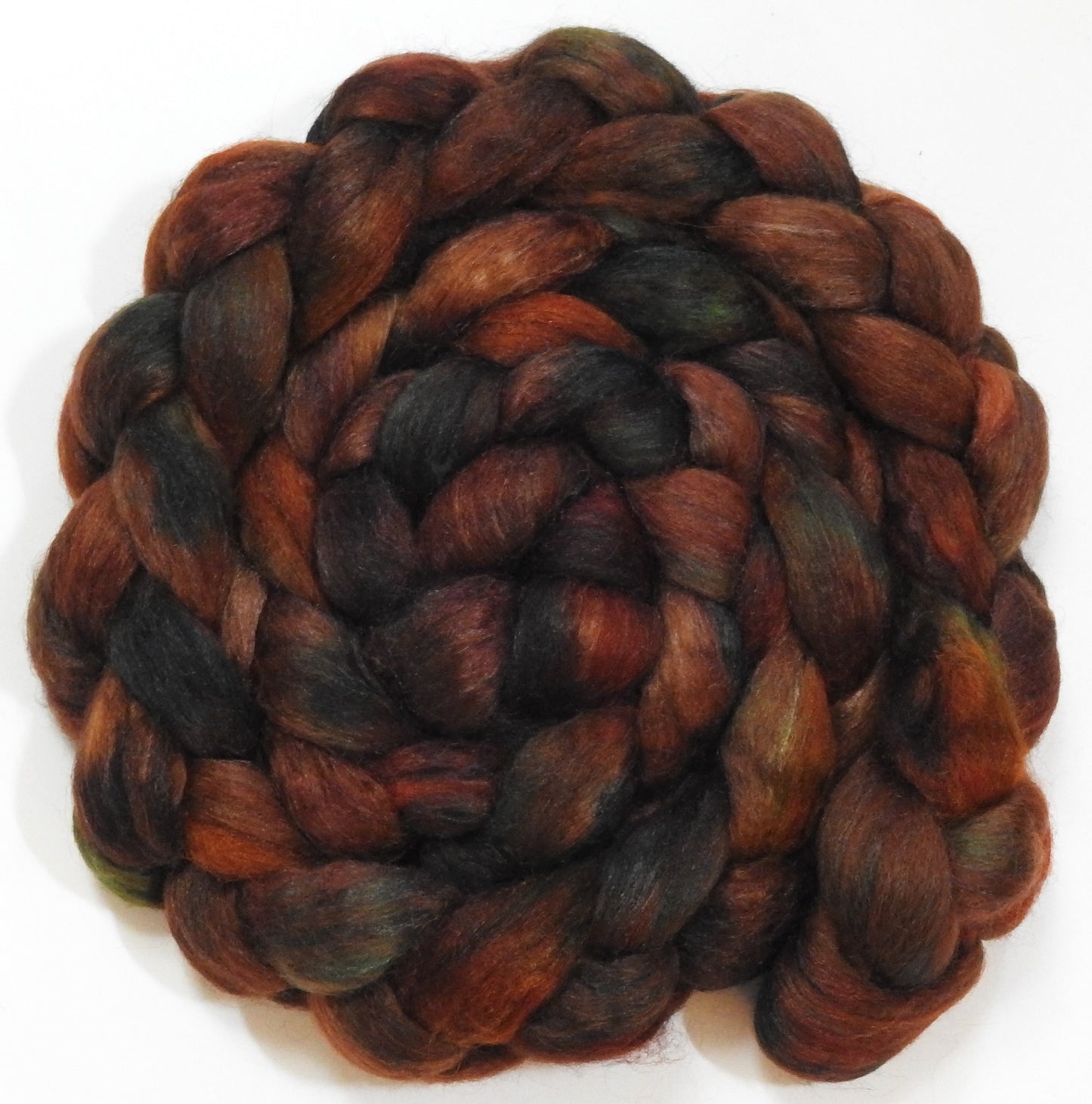 Pinecone (6 oz) -Batt in a Braid #10- Superfine Merino/ Silk/Kid Mohair /Corriedale(25/25/25/25)