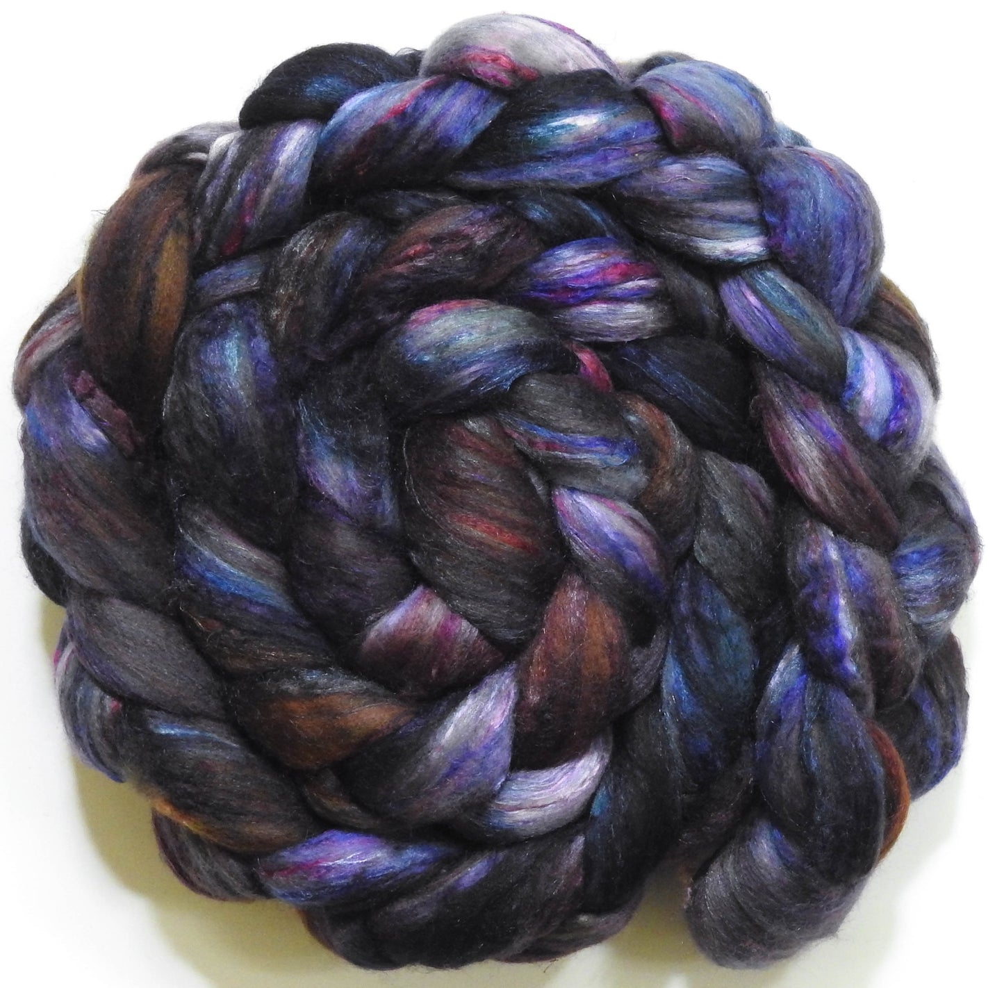 Singular - 39 (5.7 oz)-Batt in a Braid #39 - Merino/ Mulberry Silk / Sari Silk (50/25/25)