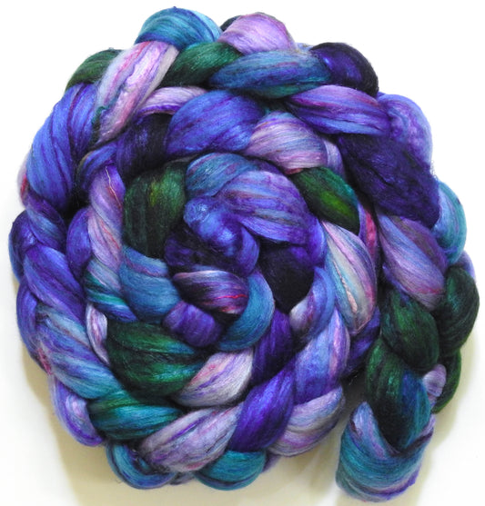 Singular - 47 (5.6 oz)-Batt in a Braid #39 - Merino/ Mulberry Silk / Sari Silk (50/25/25)