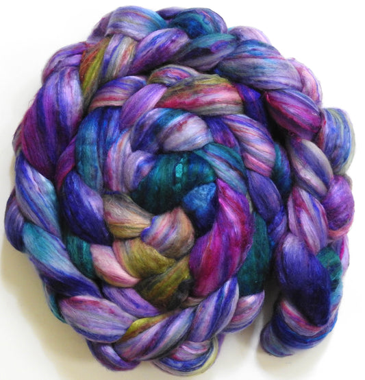 Singular - 37 (5.8 oz)-Batt in a Braid #39 - Merino/ Mulberry Silk / Sari Silk (50/25/25)