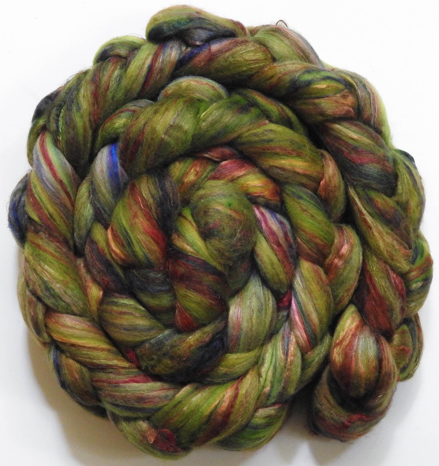 Inchworm (5.9 oz)-Batt in a Braid #39 - Merino/ Mulberry Silk / Sari Silk (50/25/25)