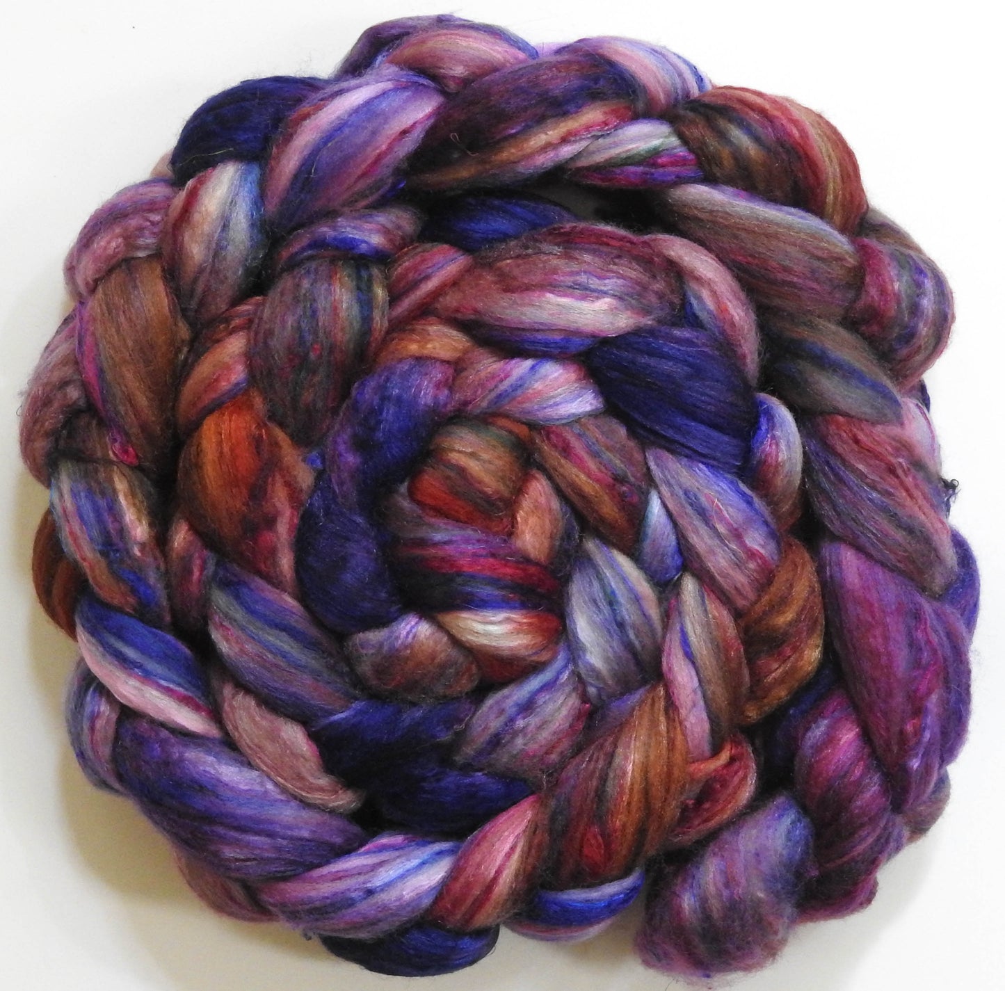 Singular - 35 (5.7 oz)-Batt in a Braid #39 - Merino/ Mulberry Silk / Sari Silk (50/25/25)