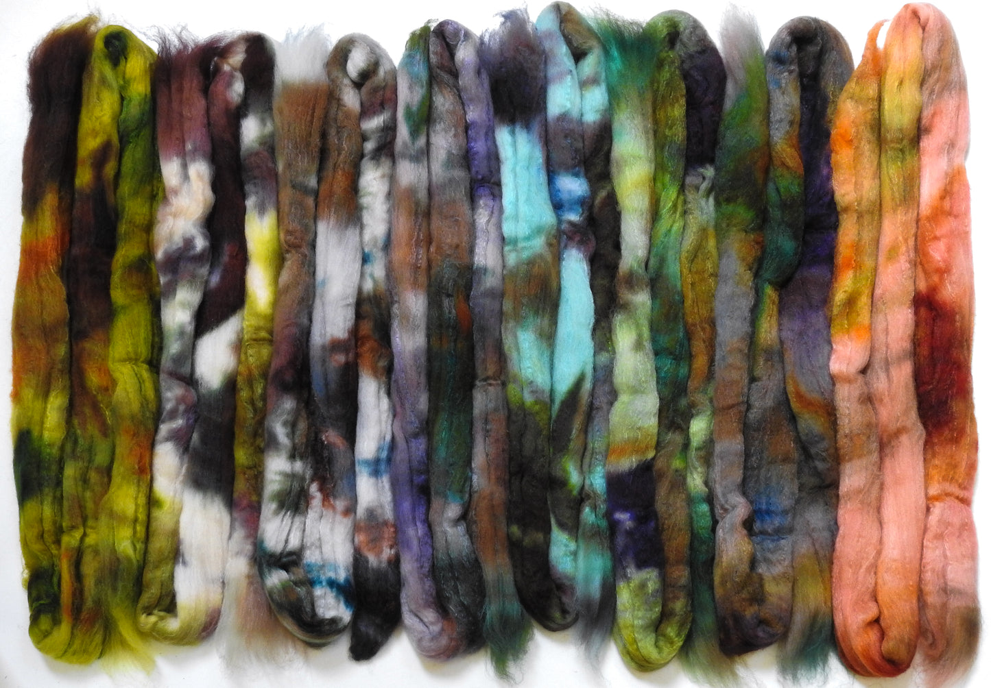Raw Minerals - Dyed Gradient Set (11.2 oz)- Polwarth/Tussah Silk (85/15)