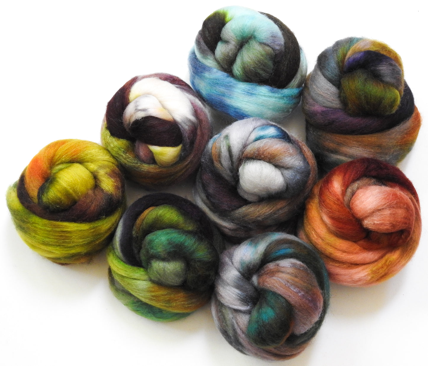 Raw Minerals - Dyed Gradient Set (11.2 oz)- Polwarth/Tussah Silk (85/15)