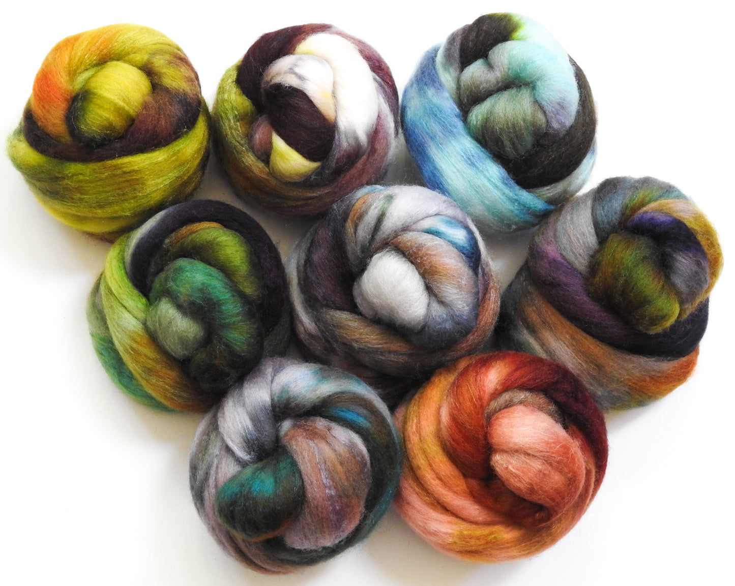 Raw Minerals - Dyed Gradient Set (11.2 oz)- Polwarth/Tussah Silk (85/15)