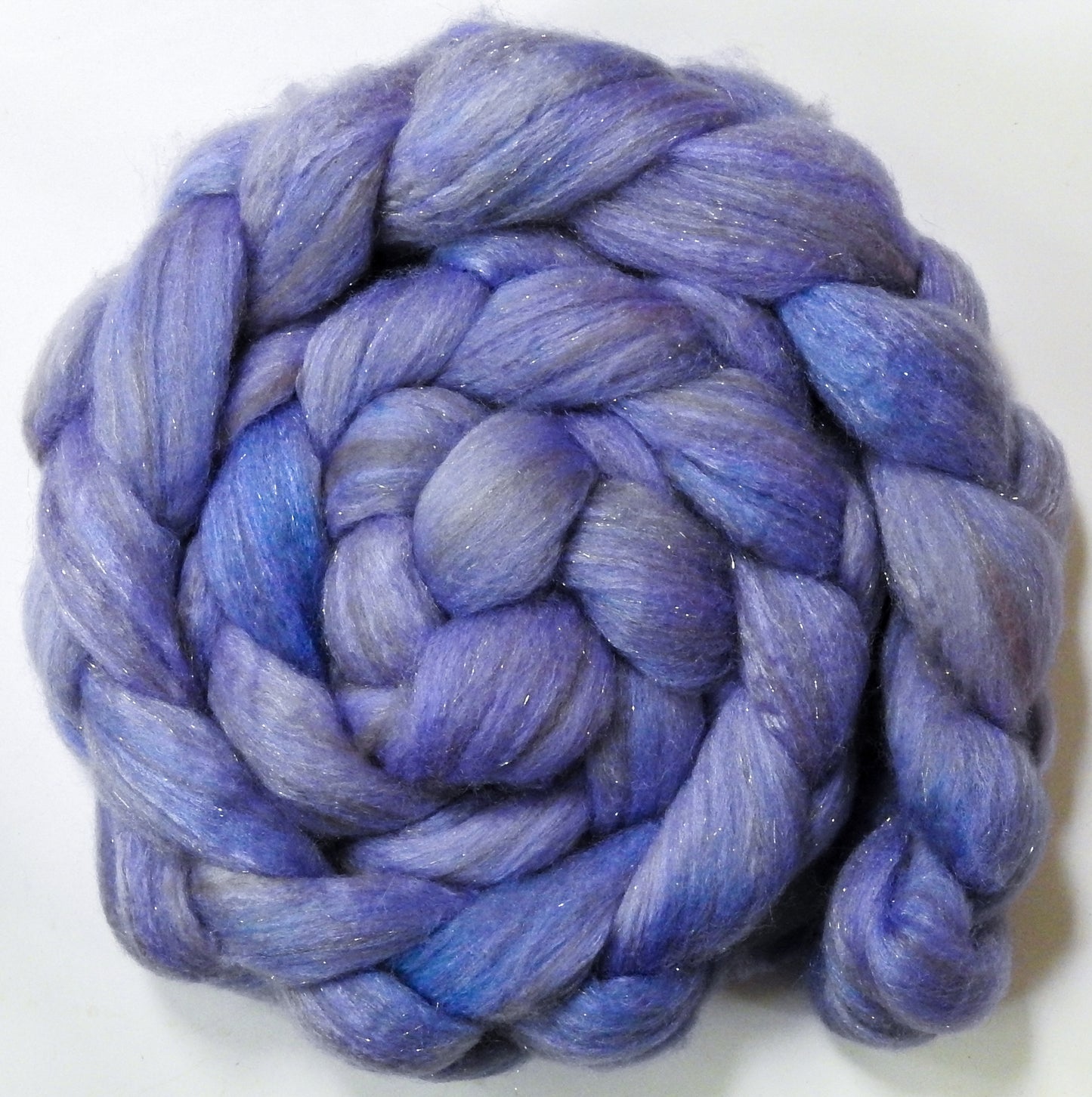 Nigella - Batt in a Braid #67 - Polwarth/Baby Camel/Tussah Silk/Gold Stellina (40/25/25/10)