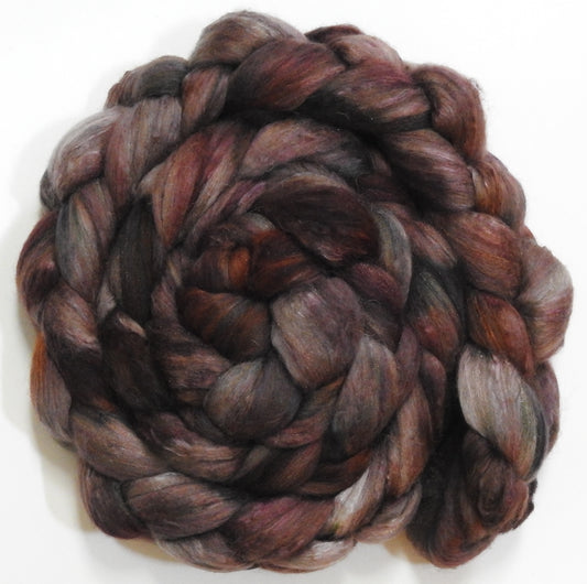 Morel (5.7 oz) - Batt in a Braid #5 - Merino/ Camel/ silk/ faux cashmere/ firestar (25/25/25/13/12)