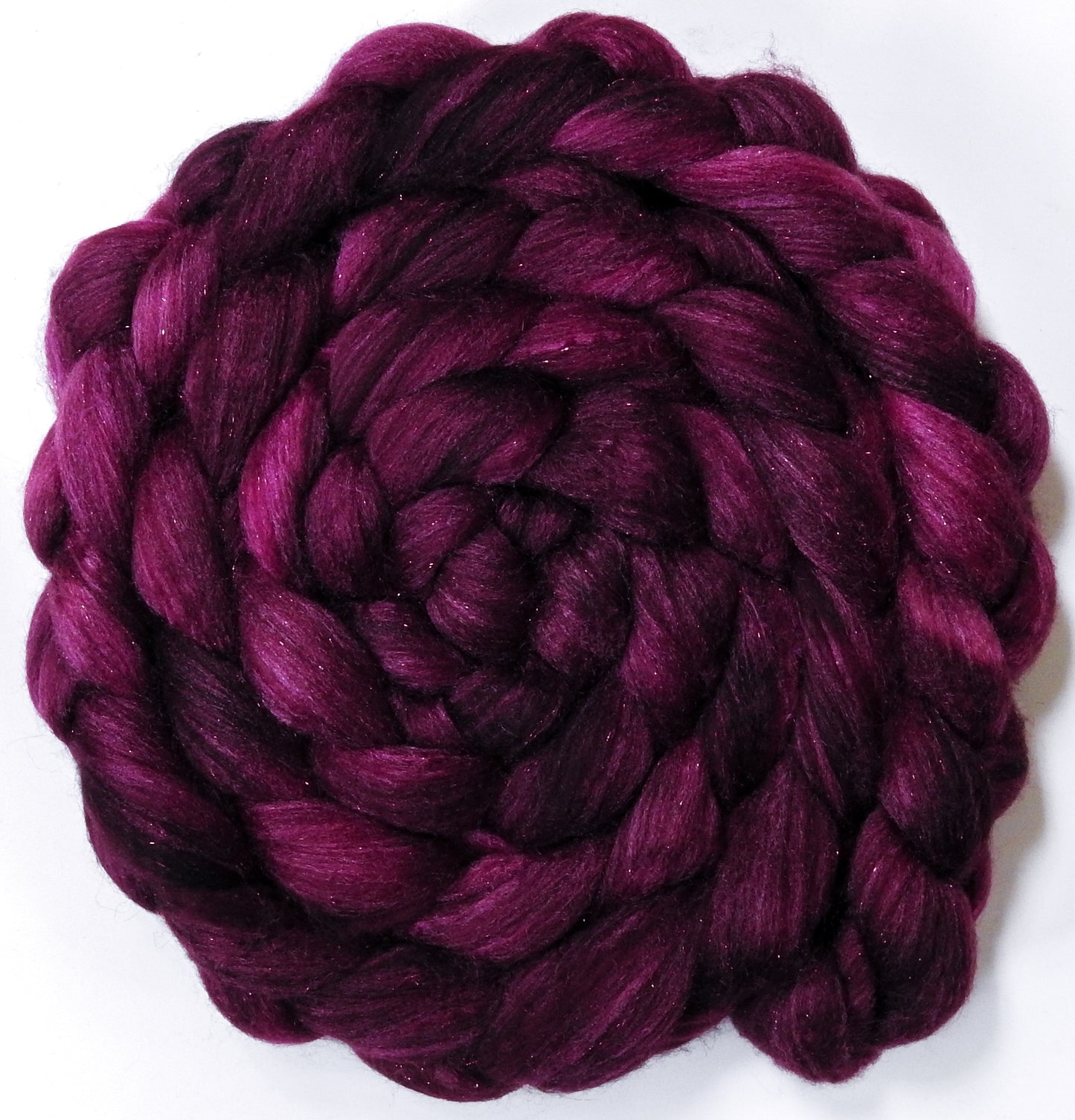 Beaujolais - Batt in a Braid #67 - Polwarth/Baby Camel/Tussah Silk/Gold Stellina (40/25/25/10)