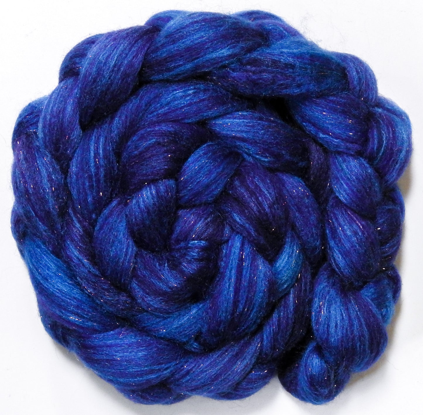 Andromeda - Batt in a Braid #67 - Polwarth/Baby Camel/Tussah Silk/Gold Stellina (40/25/25/10)
