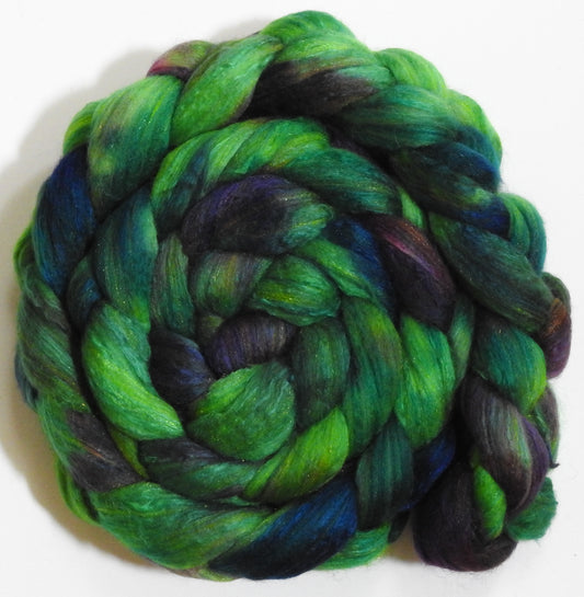 Thai Basil (5.8 oz) - Batt in a Braid #5 - Merino/ Camel/ silk/ faux cashmere/ firestar (25/25/25/13/12)