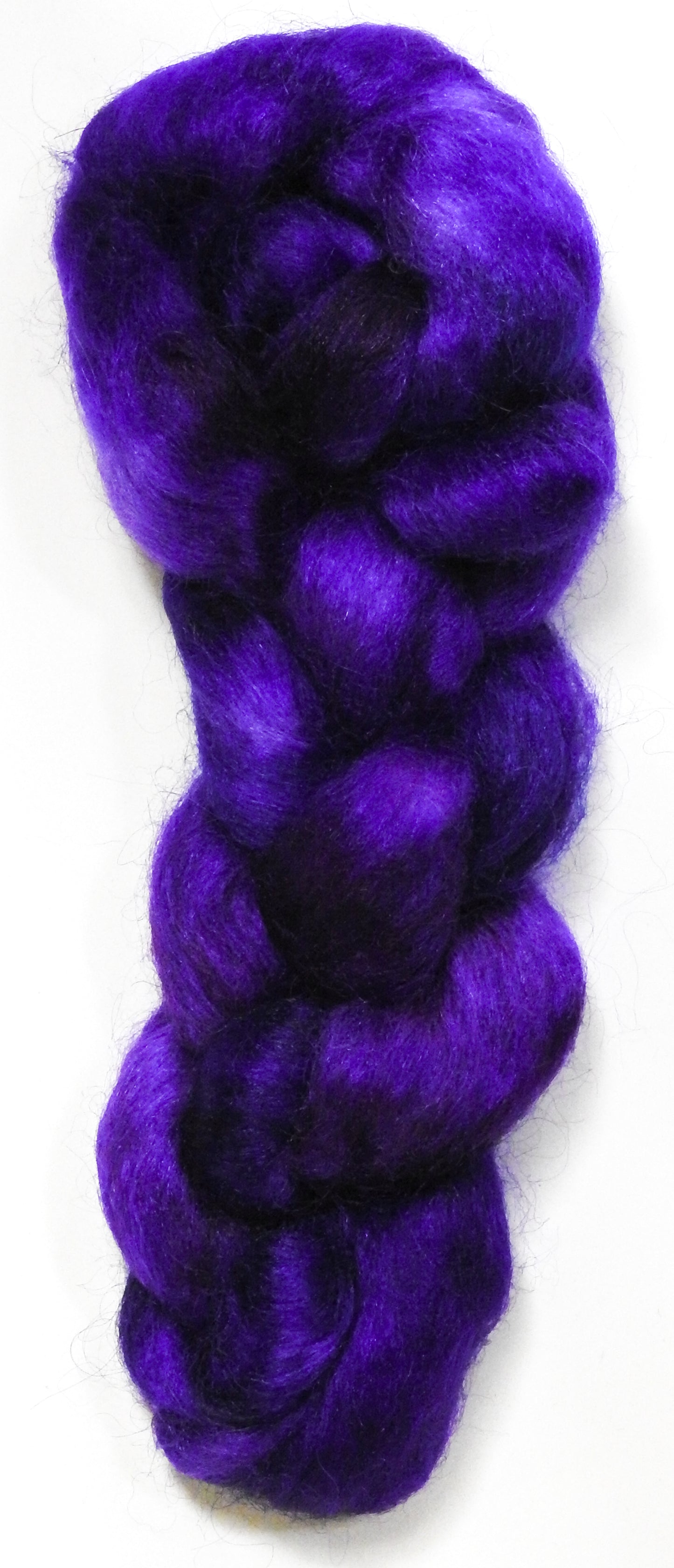 Callicarpa- Batt in a Braid #52- Wensleydale/ Mulberry silk/ Polwarth (60/25/15)