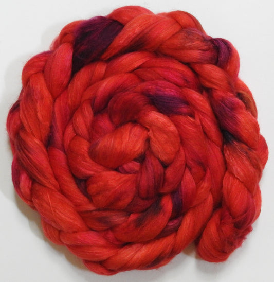 Empire Apple (5.7 oz) - Batt in a Braid #5 - Merino/ Camel/ silk/ faux cashmere/ firestar (25/25/25/13/12)