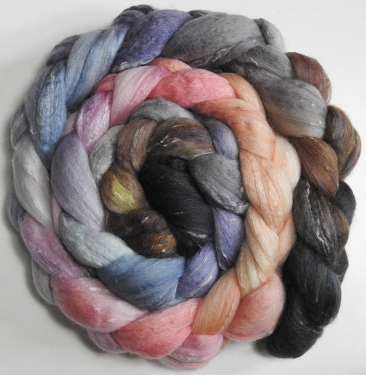 Coastline (5.8 oz)- Batt in a Braid #49- Polwarth/Silk/ Tweed (50/25/25)