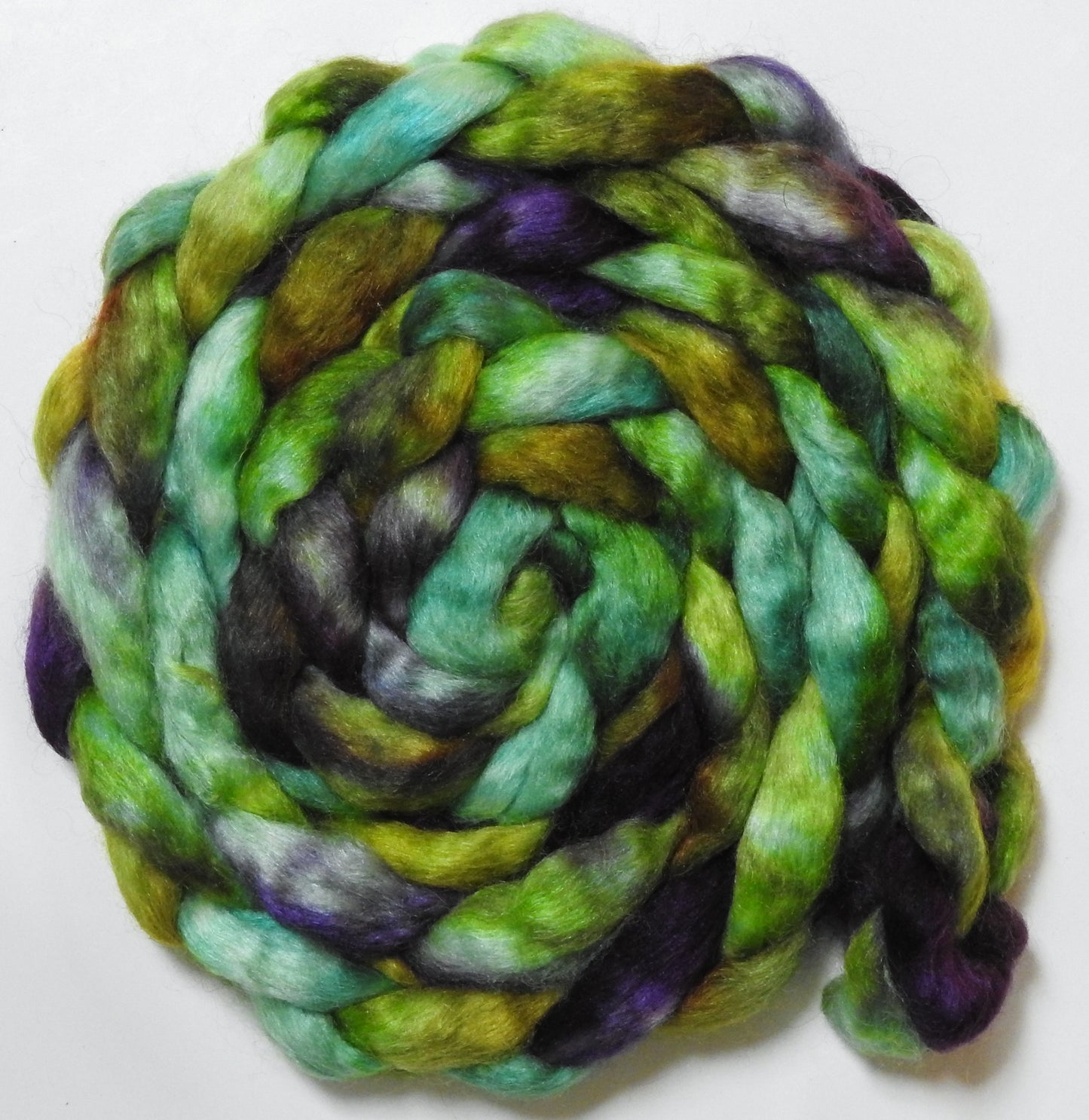 Primavera - Batt in a Braid #52- Wensleydale/ Mulberry silk/ Polwarth (60/25/15)
