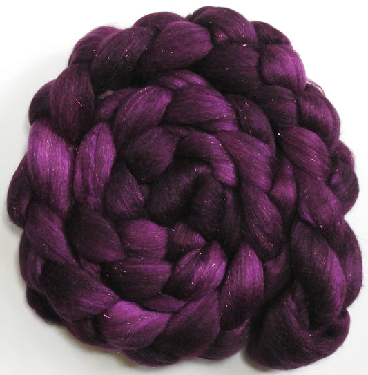 Aubergine (5.7 oz.) - Batt in a Braid #41 - Llama / Merino ( 18 mic.)/ Mulberry silk/ Stellina (40/30/25/5)