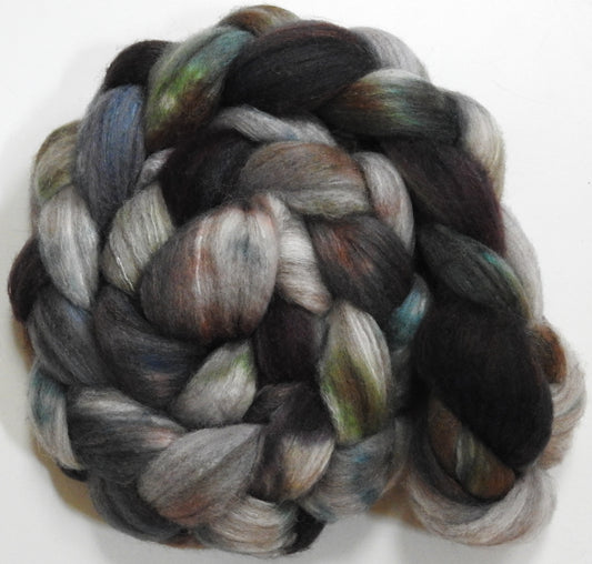 Kyanite (5.7 oz) - Batt in a Braid #27 - Lt. Grey Shetland/ Falkland Merino / tussah silk (50/25/25)