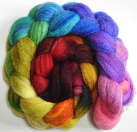 End of the Rainbow - Batt in a Braid #60- Southdown/ Bfl/ Bio-nylon (50/25/25)