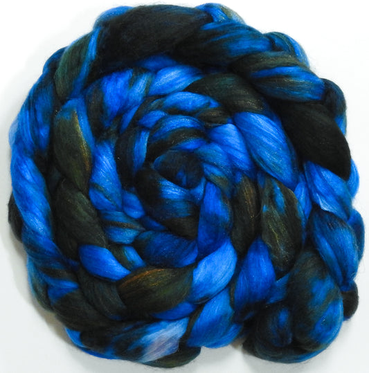 Azurite (5.8 oz) - Batt in a Braid #5 - Merino/ Camel/ silk/ faux cashmere/ firestar (25/25/25/13/12)