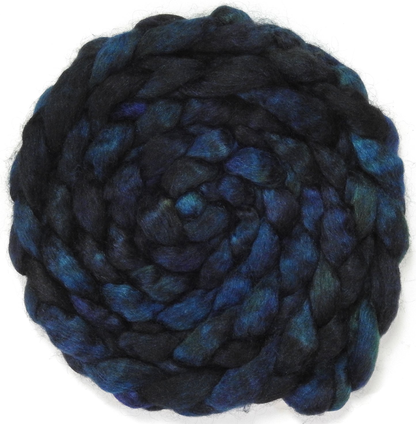 Bat Cave (5.7 oz) - Batt in a Braid #52- Wensleydale/ Mulberry silk/ Polwarth (60/25/15)
