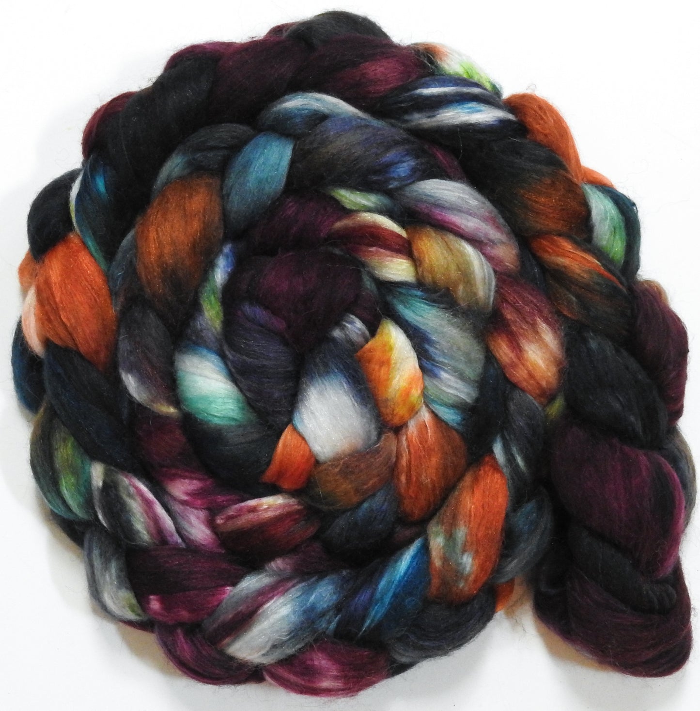 Fit as a Fiddle (5.8 oz) - Batt in a Braid #5 - Merino/ Camel/ silk/ faux cashmere/ firestar (25/25/25/13/12)