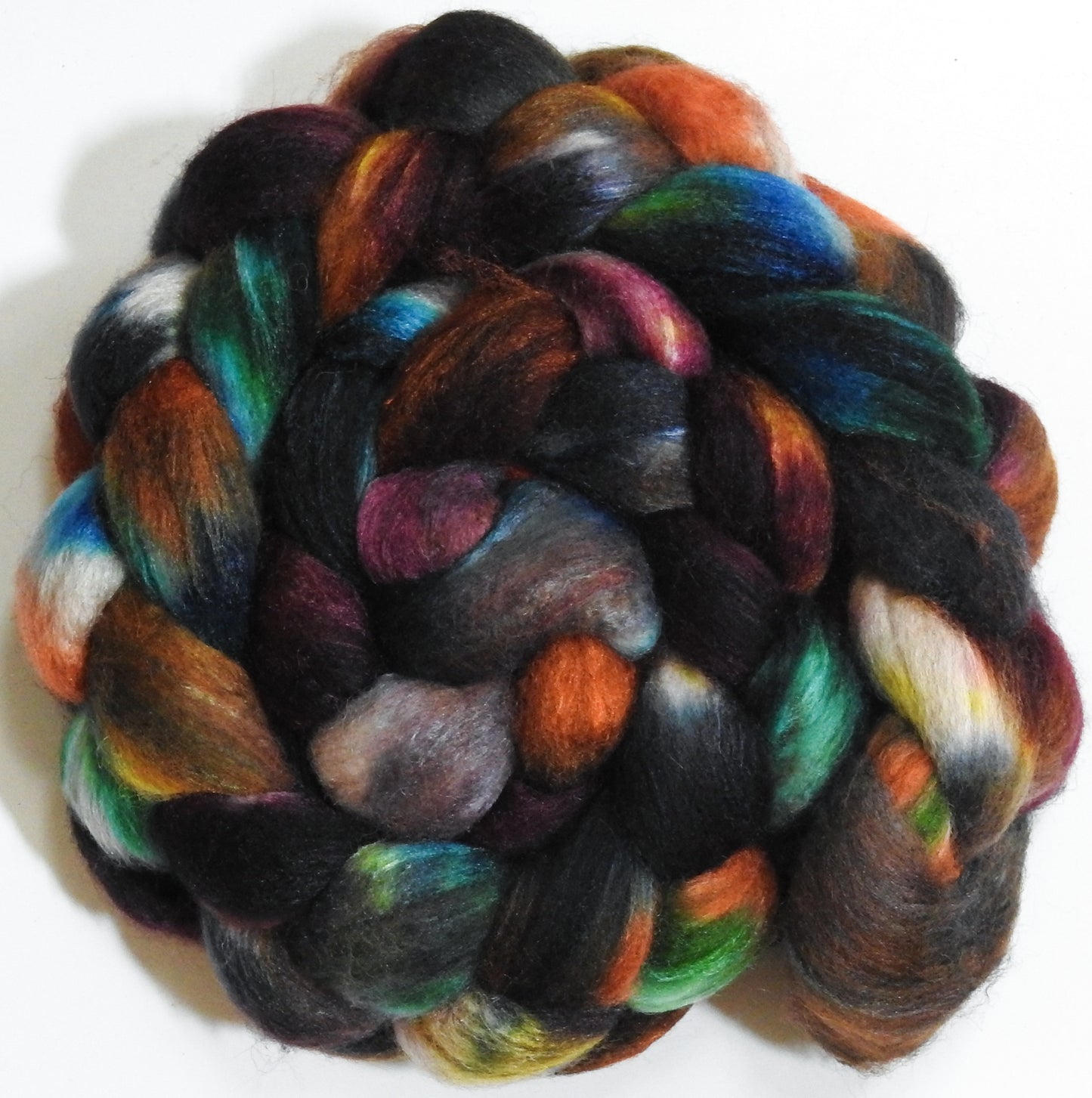 Fit as Fiddle (5.8 oz) - Batt in a Braid #27 - Lt. Grey Shetland/ Falkland Merino / tussah silk (50/25/25)