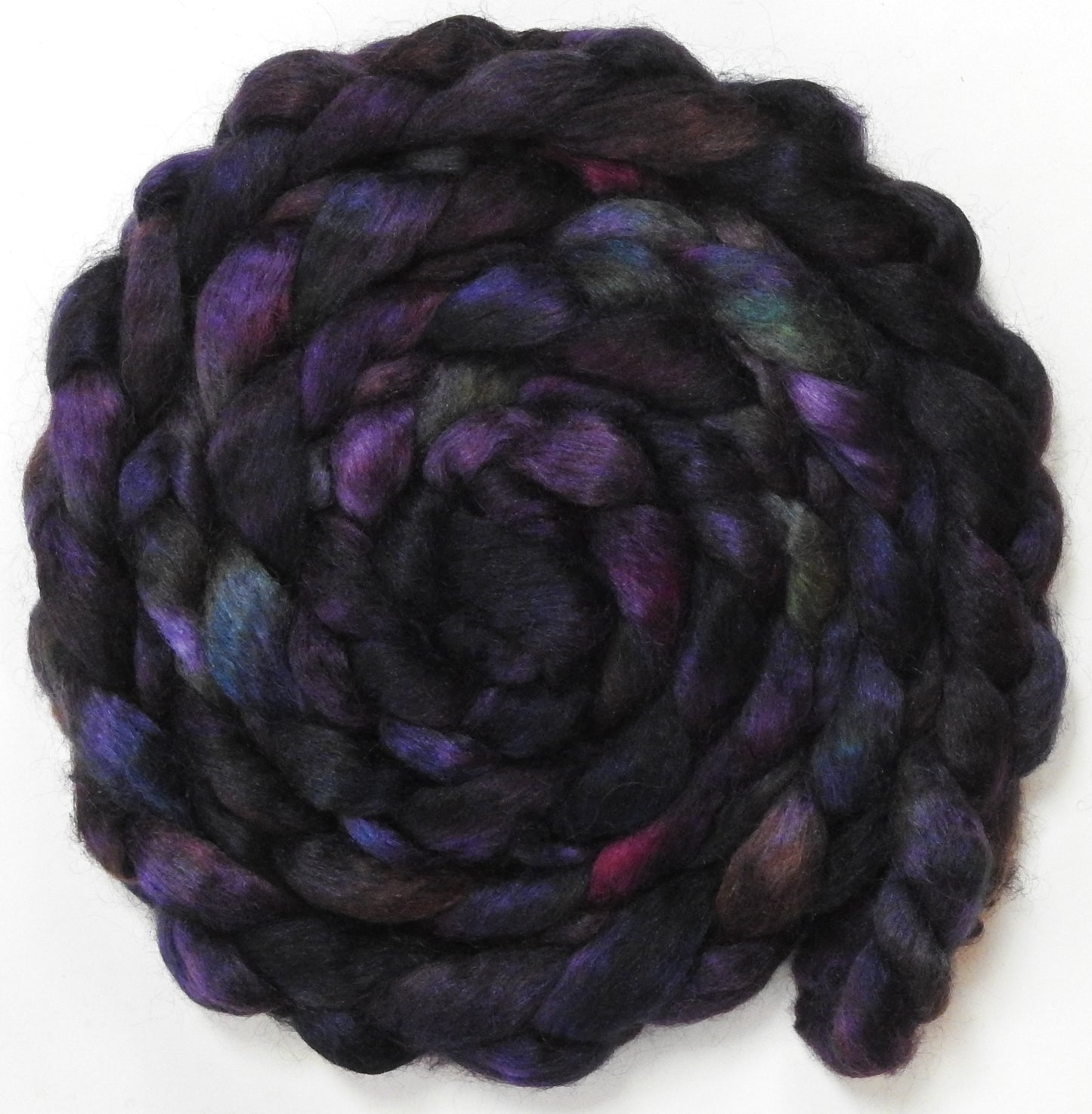 Sherlock (5.7 oz) - Batt in a Braid #52- Wensleydale/ Mulberry silk/ Polwarth (60/25/15)