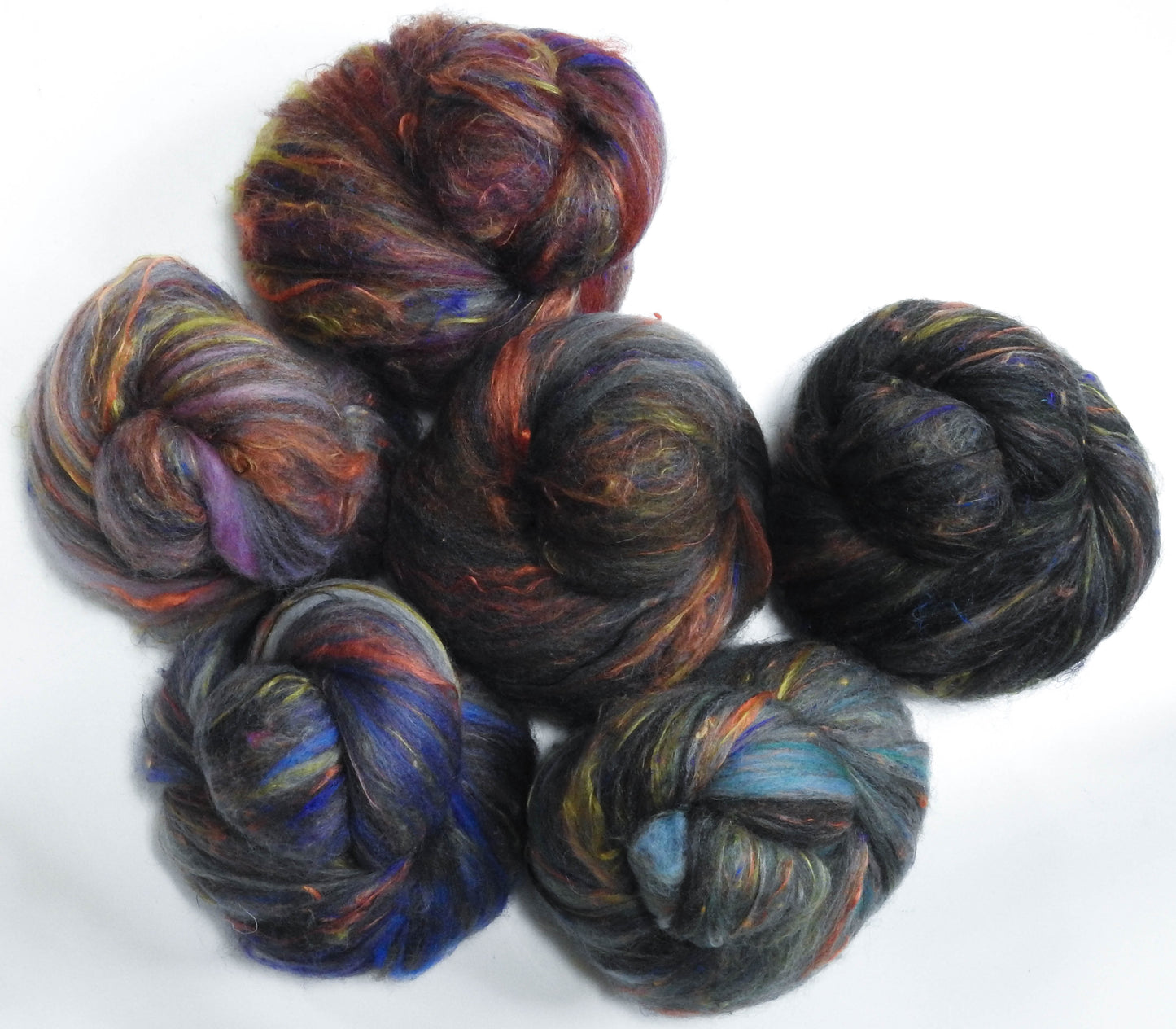 Ironsides (4.5 oz) - NON-Sparkle Sticklebatts -CVM fleece, merino, silk, sari silk, tweed blend, bamboo