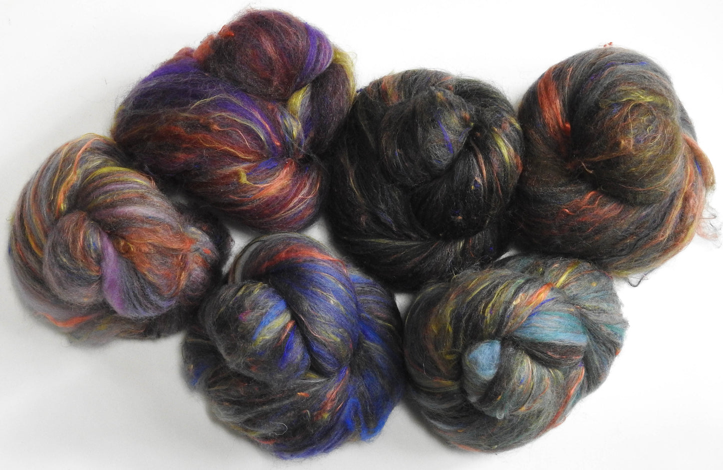 Ironsides (4.5 oz) - NON-Sparkle Sticklebatts -CVM fleece, merino, silk, sari silk, tweed blend, bamboo