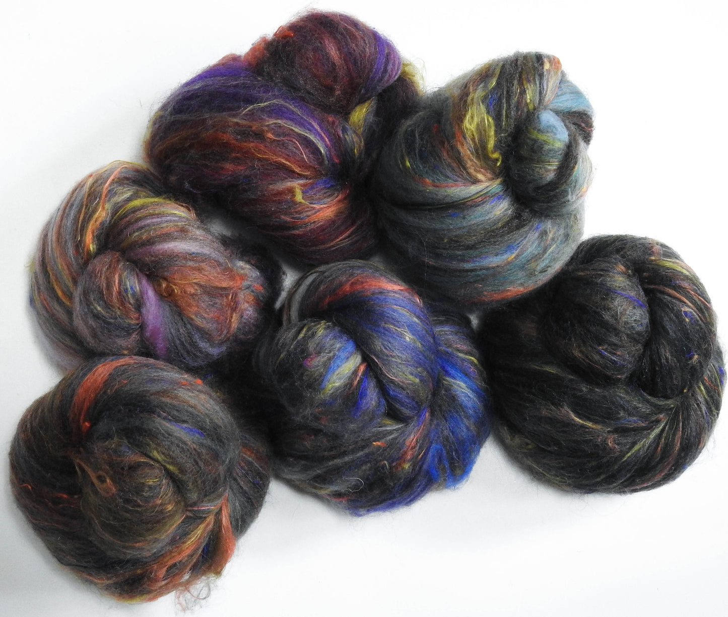 Ironsides (4.5 oz) - NON-Sparkle Sticklebatts -CVM fleece, merino, silk, sari silk, tweed blend, bamboo