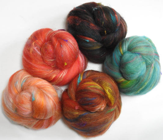 Carmine Bee-eater (4.2 oz) - NON-Sparkle Sticklebatts -Merino fleece, merino, polwarth, silk, bamboo
