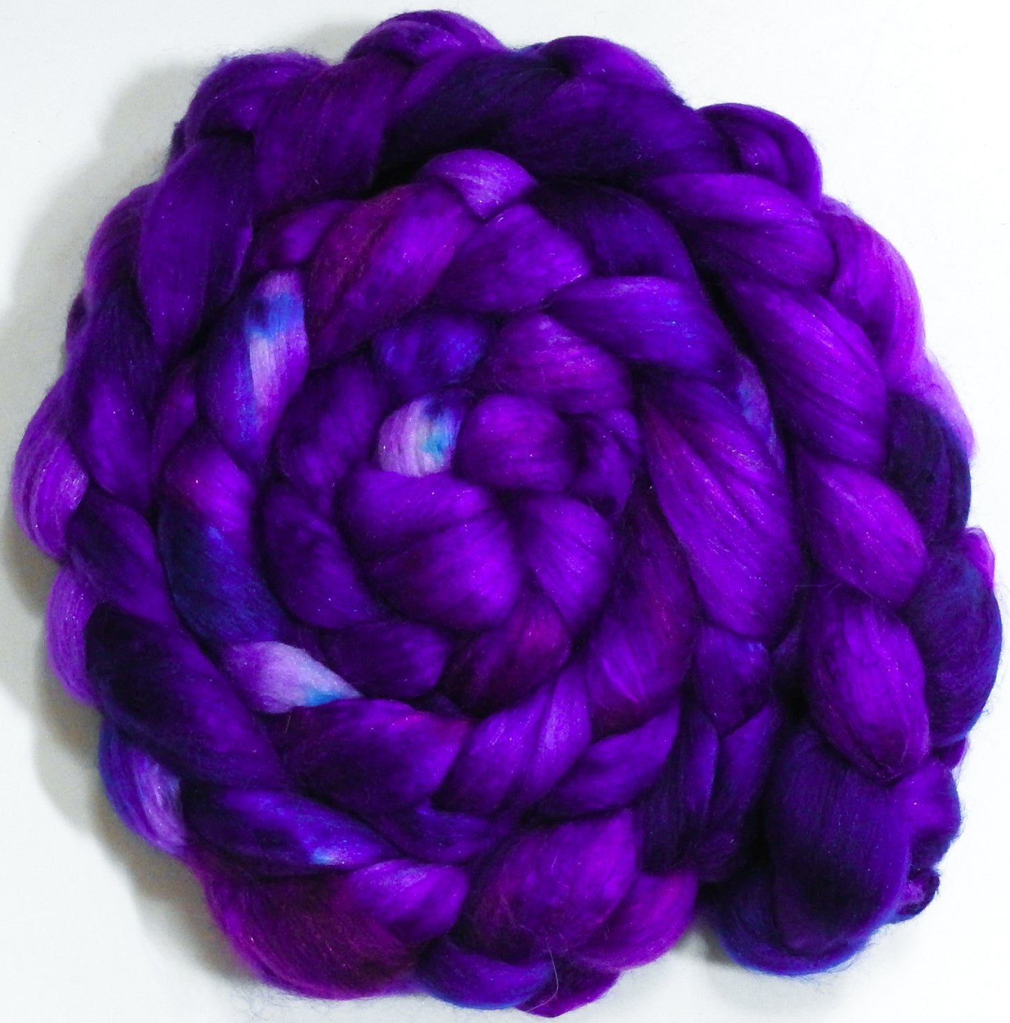 Callicarpa (5.8 oz) - Batt in a Braid #5 - Merino/ Camel/ silk/ faux cashmere/ firestar (25/25/25/13/12)