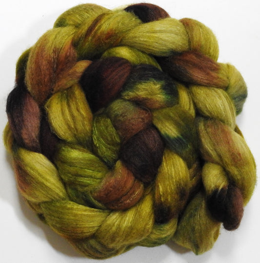 Sulfur (5.8 oz) - Batt in a Braid #27 - Lt. Grey Shetland/ Falkland Merino / tussah silk (50/25/25)