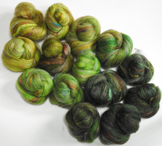 Holy Well - Sparkle and NON-Sparkle Sticklebatts -Nash Island fleece; merino, polwarth, silk, bamboo, silk noil, (angelina in sparkle variety)