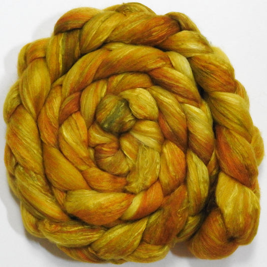 Goldenrod - (5.7 oz) - Batt in a Braid #5 - Merino/ Camel/ silk/ faux cashmere/ firestar (25/25/25/13/12)