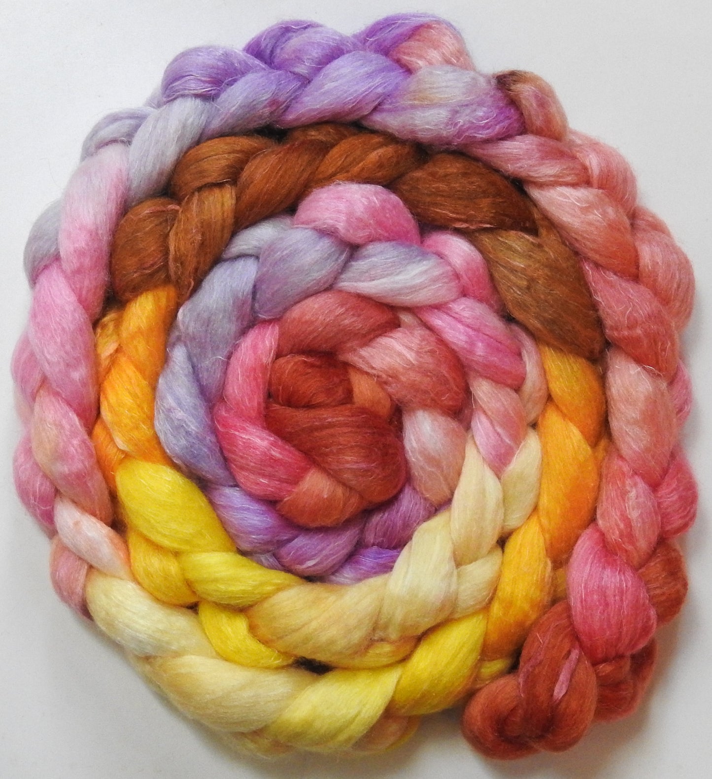 Park Güell (5.5 oz) - Batt in a Braid #3 - Polwarth/ Tussah Silk/ Flax (50/25/25)
