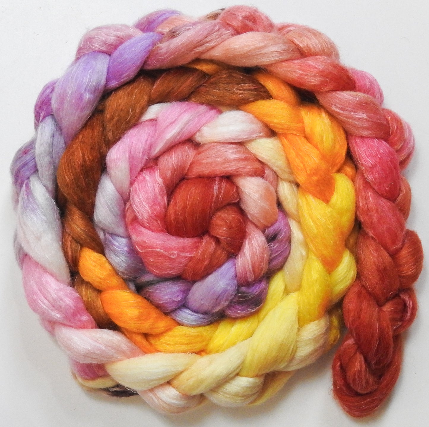 Park Güell (5.5 oz) - Batt in a Braid #3 - Polwarth/ Tussah Silk/ Flax (50/25/25)