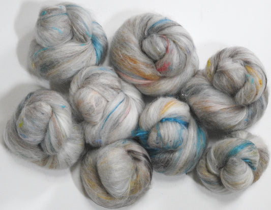 Grey Seal Pups - NON -Sparkle Sticklebatts (4 oz) - ANGORA, Corriedale, Merino, silk, silk noil