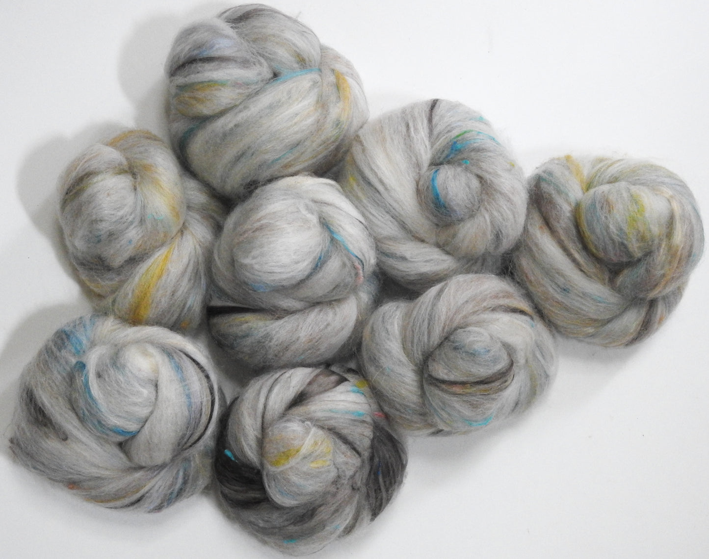 Grey Seal Pups - NON -Sparkle Sticklebatts (4 oz) - ANGORA, Corriedale, Merino, silk, silk noil