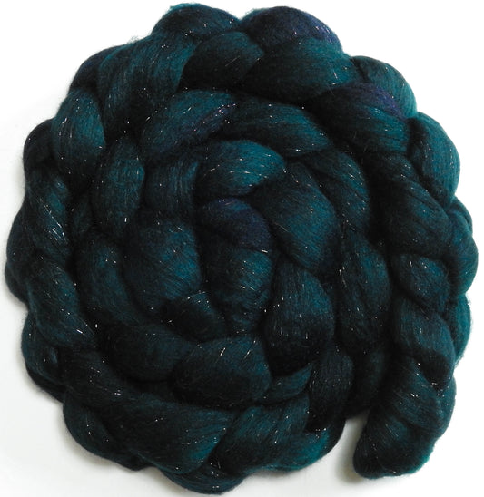Bosphorus (5.6 oz) - Batt in a Braid #59- Merino/ Baby Camel/ black Tussah Silk/ Gold Stellina(40/25/25/10)