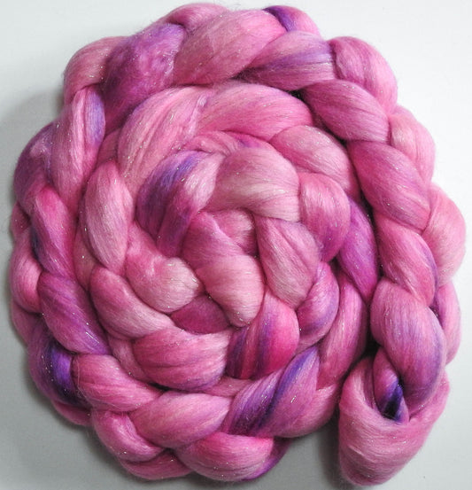 Barbie (5.5 oz.) - Batt in a Braid #41 - Llama / Merino ( 18 mic.)/ Mulberry silk/ Stellina (40/30/25/5)