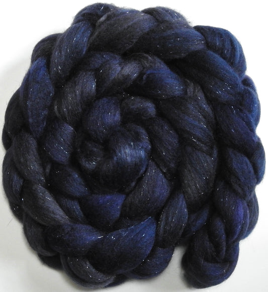 Lapis (5.6 oz) - Batt in a Braid #59- Merino/ Baby Camel/ black Tussah Silk/ Gold Stellina(40/25/25/10)