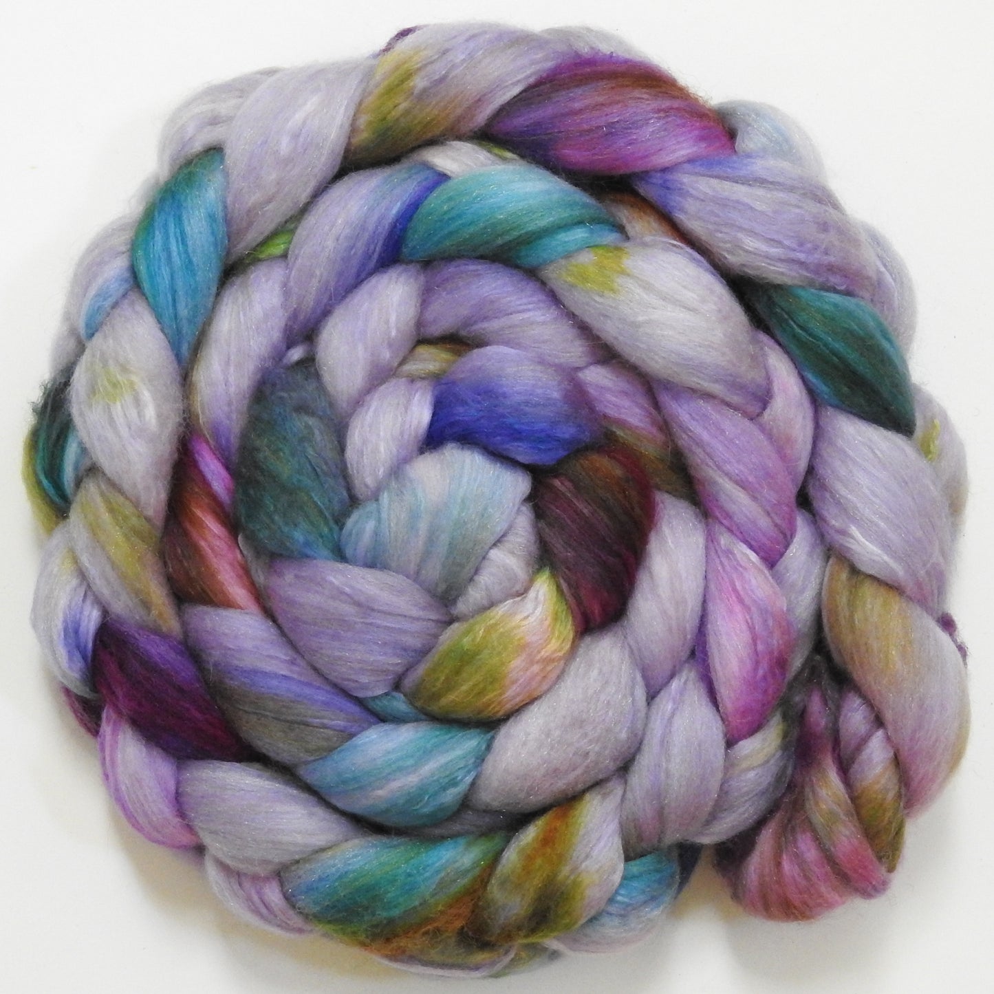 Fiona -(5.7 oz) - Batt in a Braid #5 - Merino/ Camel/ silk/ faux cashmere/ firestar (25/25/25/13/12)