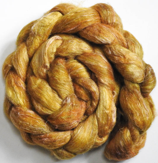 Lion's Mane (3.8 oz) - Batt in a Braid #29 - Rambouillet / Tussah / Flax (40/40/20)