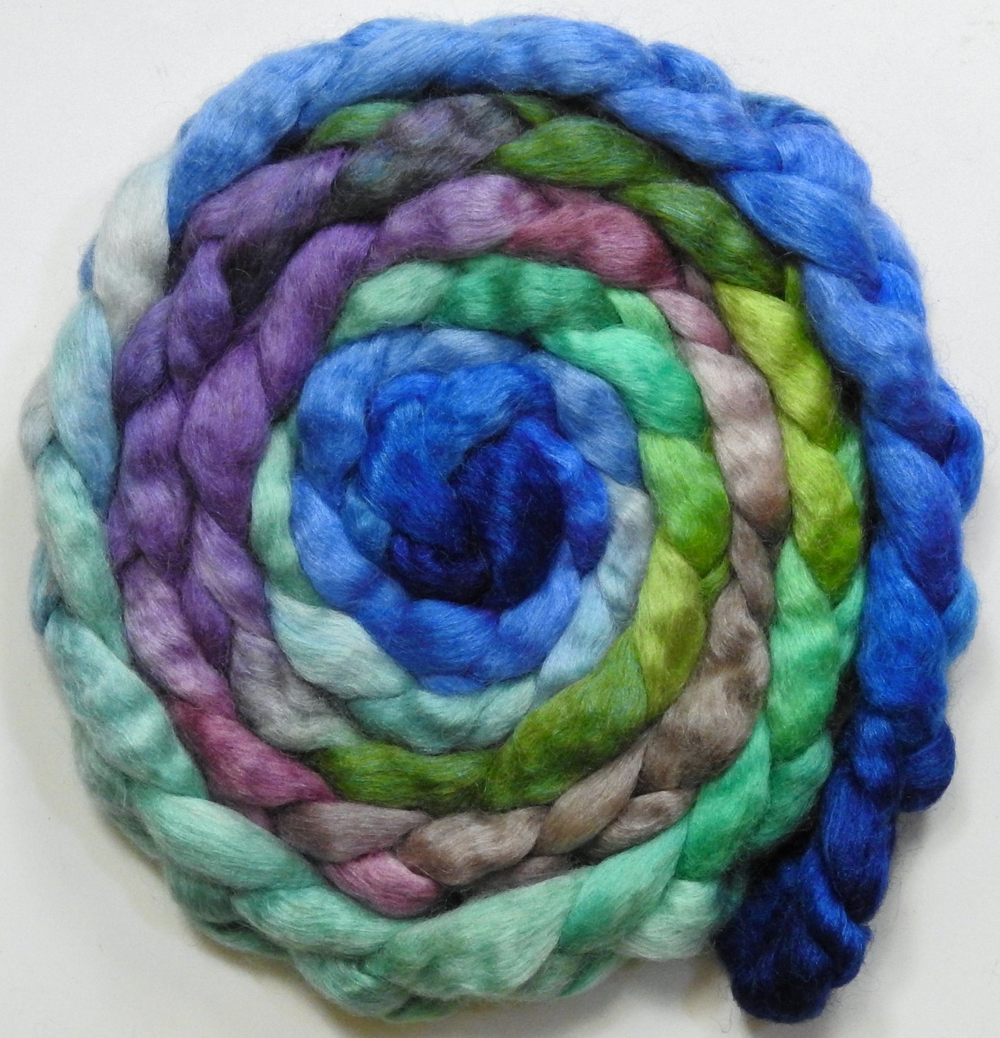 Casa Batlló (5.6 oz) - Batt in a Braid #52- Wensleydale/ Mulberry silk/ Polwarth (60/25/15)