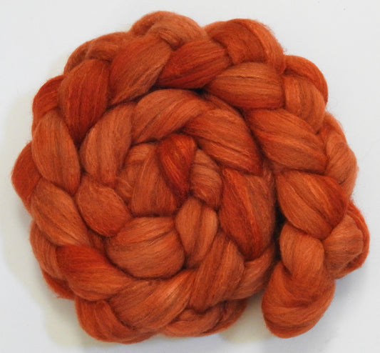 Carrot (5.6 oz) - Batt in a Braid #27 - Lt. Grey Shetland/ Falkland Merino / tussah silk (50/25/25)