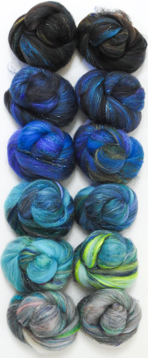 Sound of Iona - Sparkle Sticklebatts (4 oz) -BOND Fleece, Merino, Hebridean Wool,  silk, Sari silk, angelina