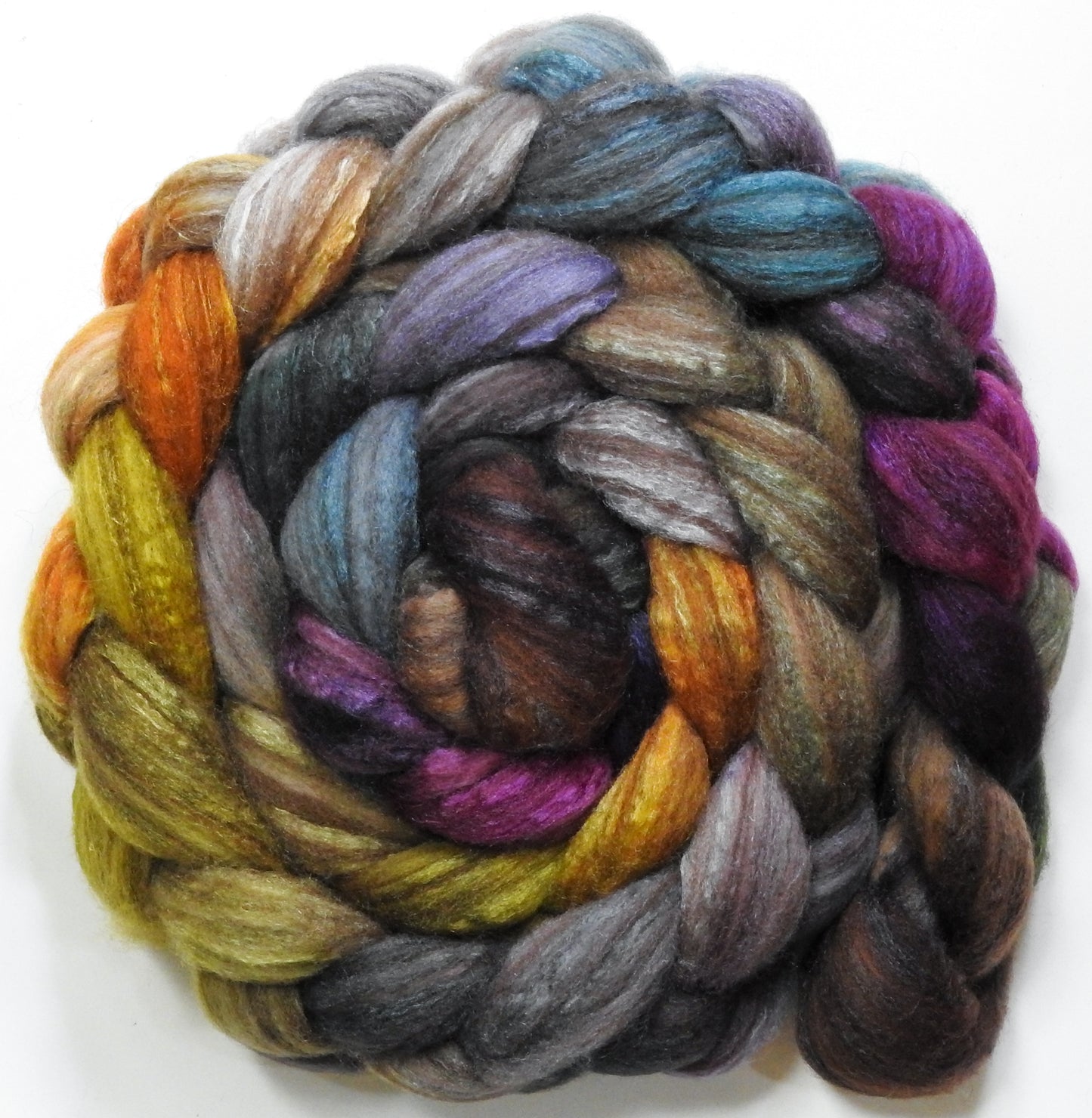 Stone Quarry (5.6 oz) - Batt in a Braid #69 - Manx Loaghtan/ Polwarth / tussah silk /nylon (30/30/30/10)