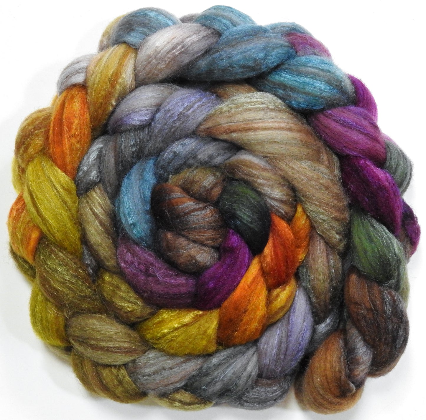 Stone Quarry (5.6 oz) - Batt in a Braid #69 - Manx Loaghtan/ Polwarth / tussah silk /nylon (30/30/30/10)