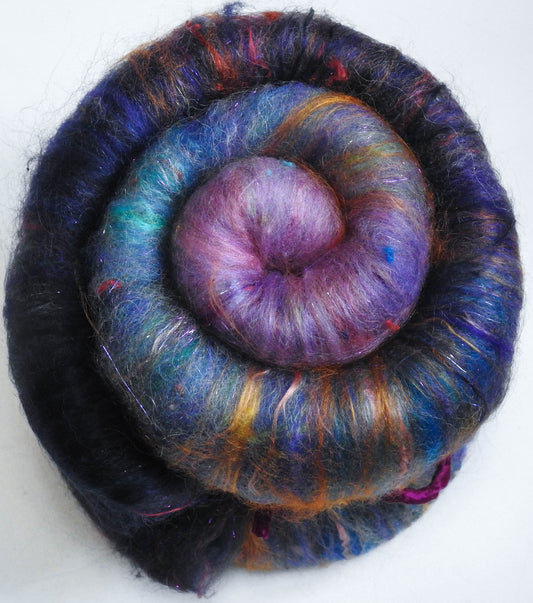 Enchanted Valley - Sparkle Roly-poly batt -Nash Island fleece; merino, polwarth, silk, bamboo, silk noil, angelina